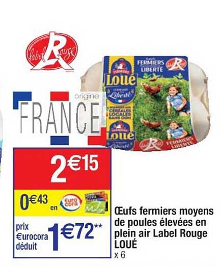 oeufs fermiers moyens de poules élevées en plein air label rouge loué