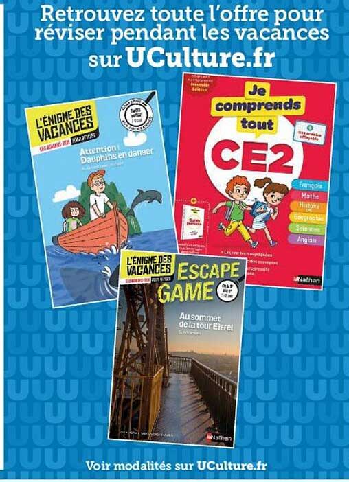 offre pour réviser pendant les vacances sur uculture.fr