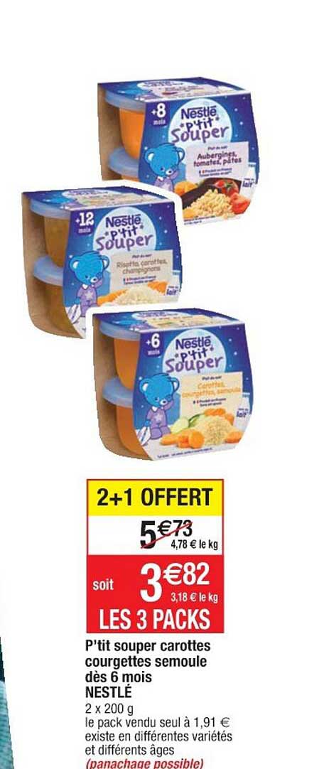 p'tit souper carottes courgettes semoule dès 6 mois nestlé