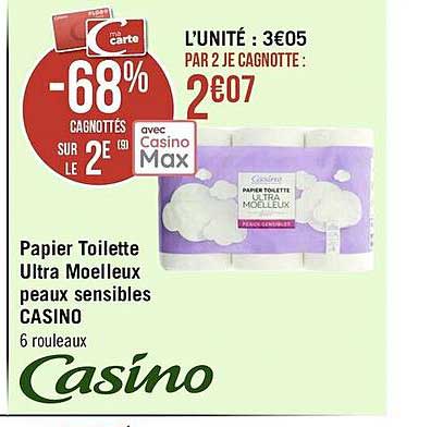 papier toilette ultra moelleux peaux sensibles casino