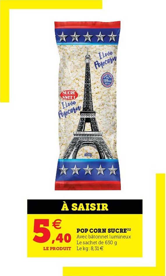 pop corn sucré