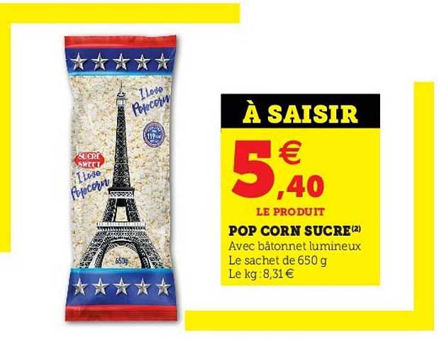 pop corn sucre