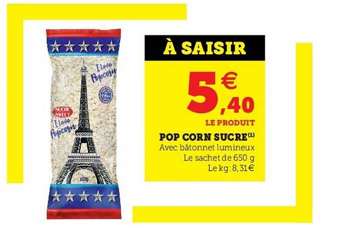pop corn sucre