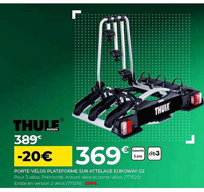 porte-vélos plateforme sur attelage euroway g2 thule