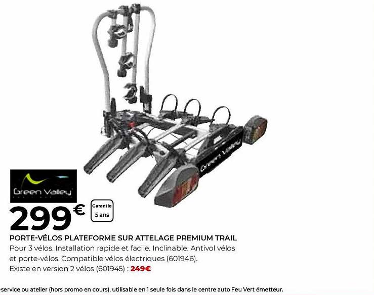 porte-vélos plateforme sur attelage premium trail green valey