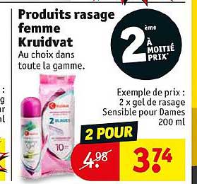 prodtuis rasage femme kruidvat