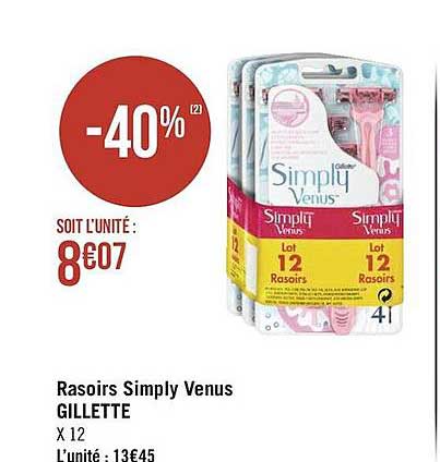 rasoirs simply venus gillette