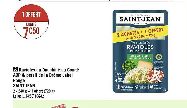 ravioles du dauphiné au compté aop & persil de la drône label rouge saint-jean