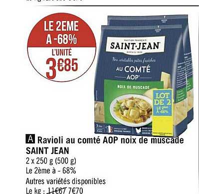 ravioli au comté aop noix de muscade saint jean