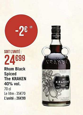 rhum black spiced the kraken 40% vol.