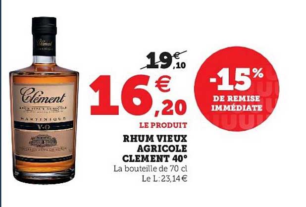 Rhum Vieux Agricole Clement 40