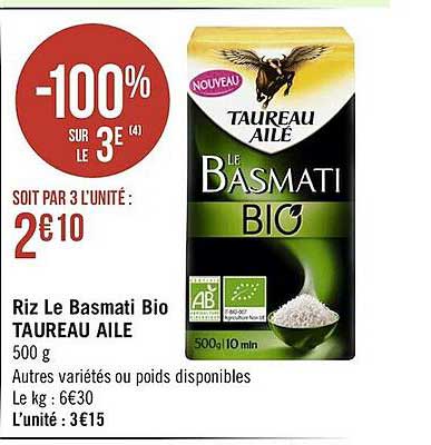 Riz Le Basmati Bio Taureau Ailé
