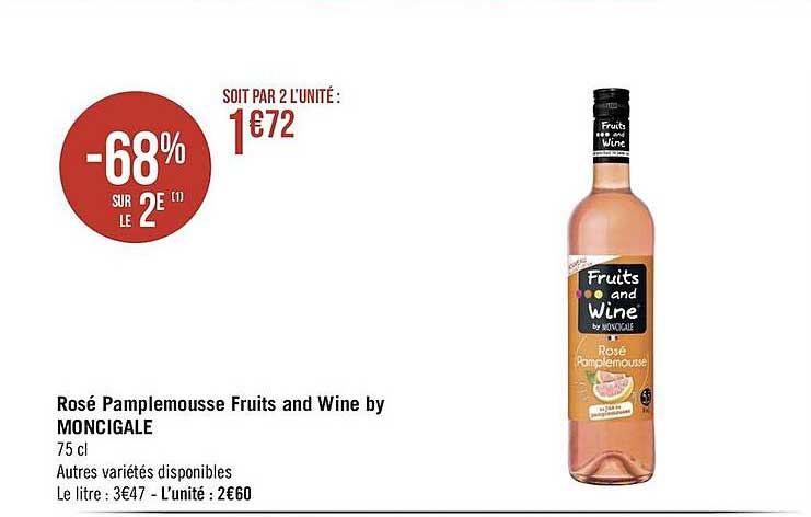 rosé pamplemousse fruits and wine by moncigale