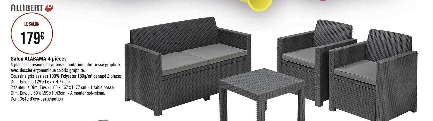 salon alabama 4 pièces allibert