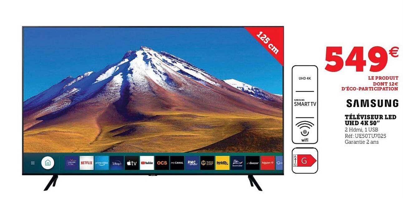 Samsung Téléviseur Led Uhd 4k 50"