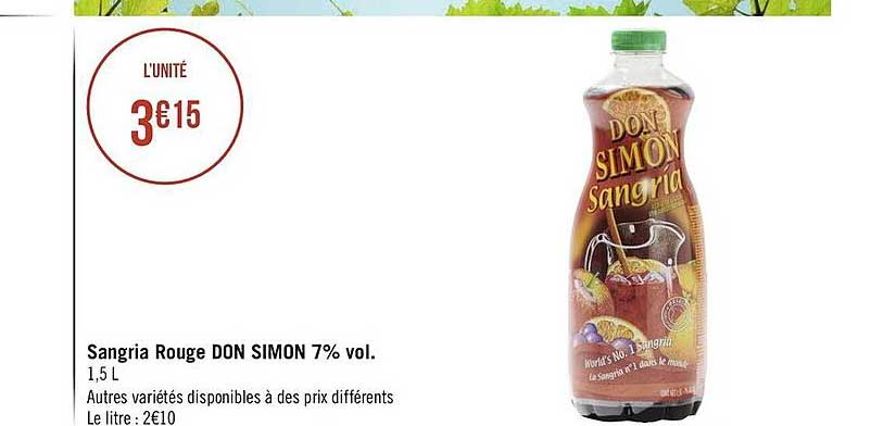 sangria rouge don simon 7% vol.