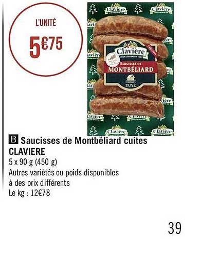 Saucisses De Montbéliard Cuites Clavière