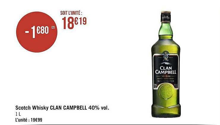 scotch whisky clan campbell 40% vol.