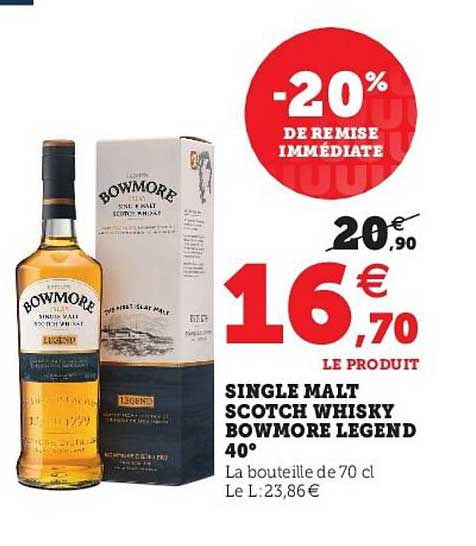single malt scotch whisky bowmore legend 40