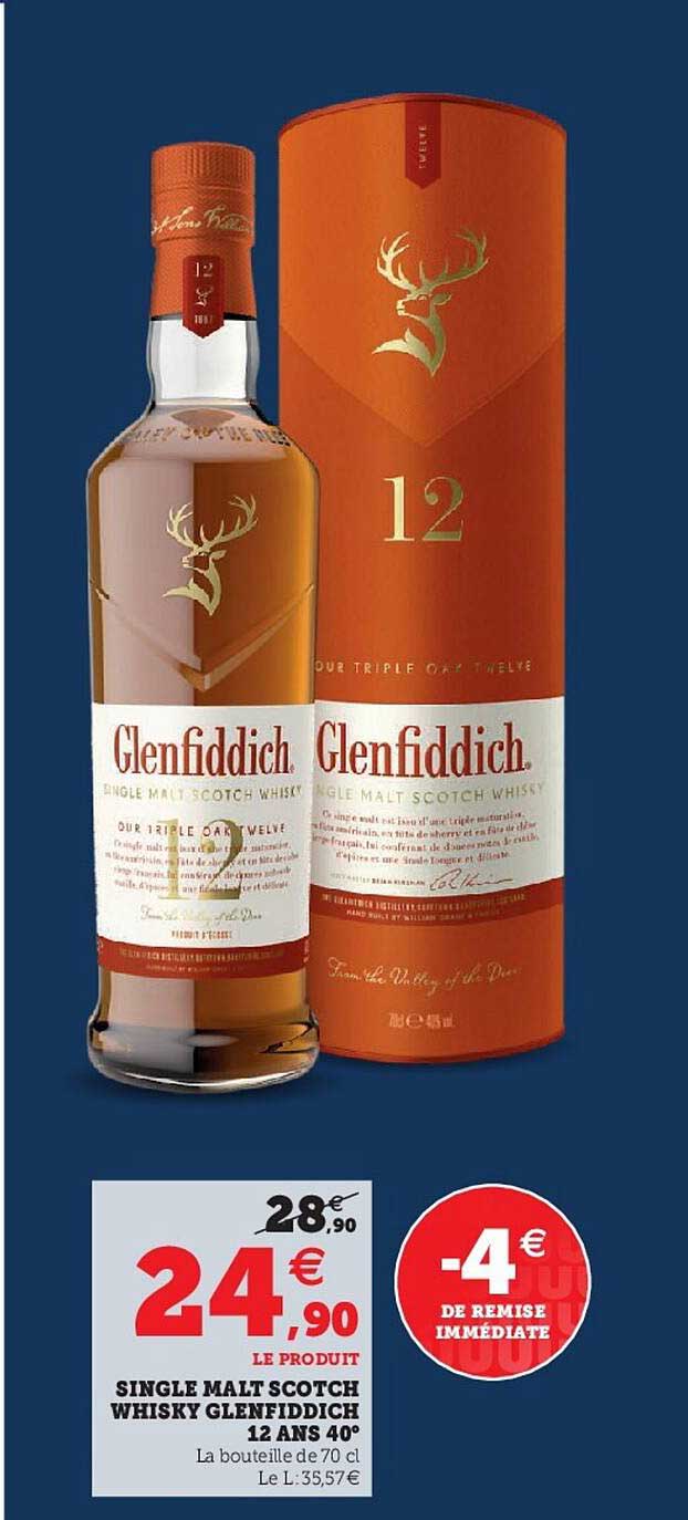 single malt scotch whisky glenfiddich 12 ans 40