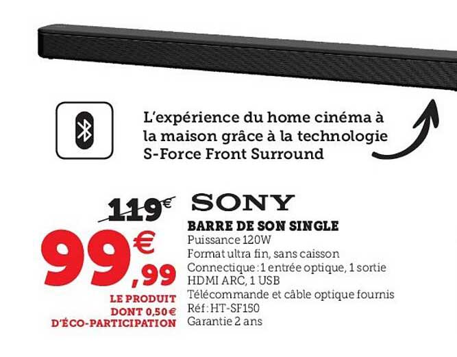 sony barre de son single