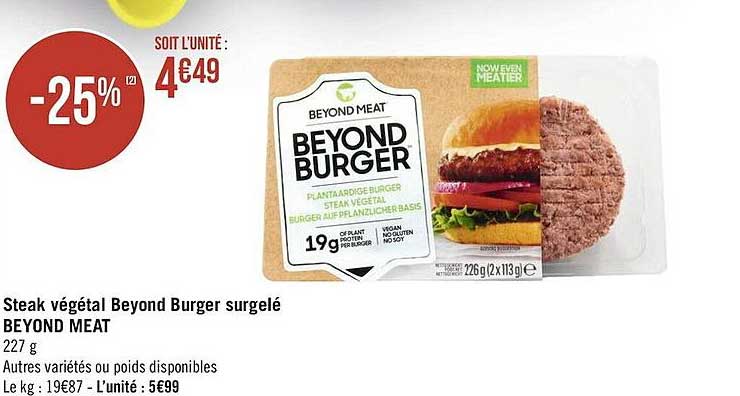 steak végétal beyond burger surgelé beyond meat