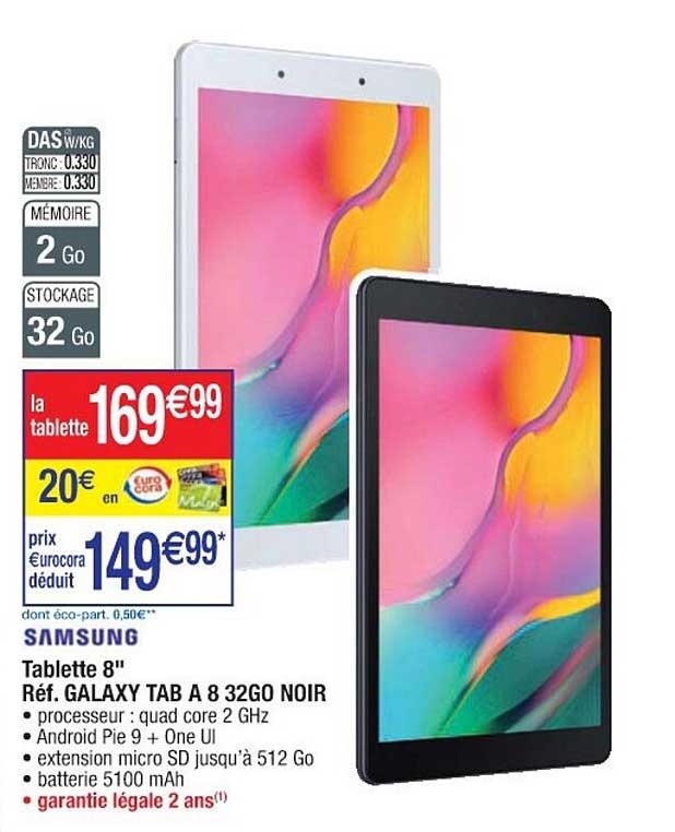 tablette 8" samsung galaxy tab a 8 32go noir