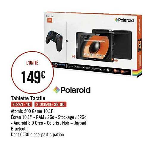 tablette tactile atomic 500 game 10.1p polaroid