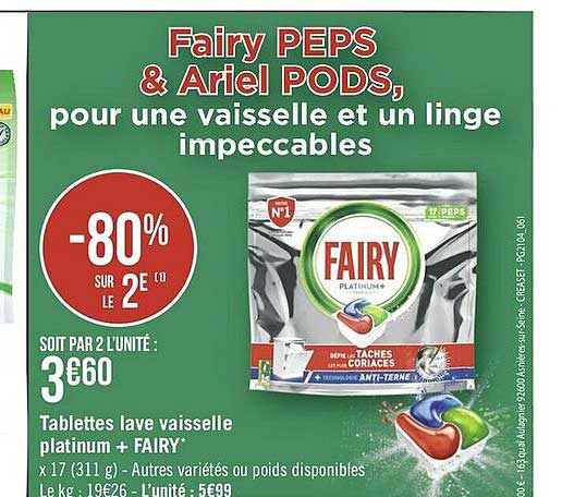 tablettes lave vaisselle platinum+ fairy