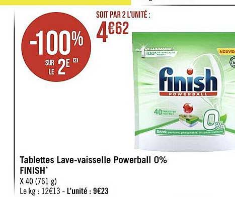 tablettes lave-vaisselle powerball 0% finish