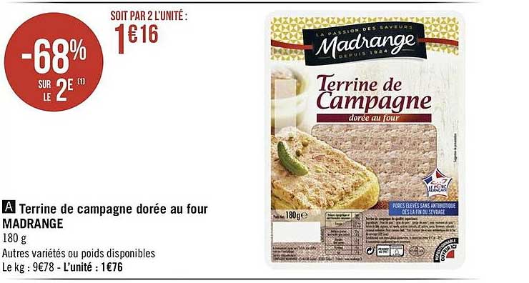 terrine de campagne dorée au four madrange