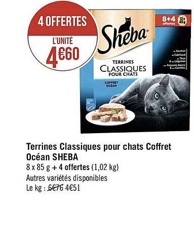 Terrines Classiques Pour Chats Coffret Océan Sheba