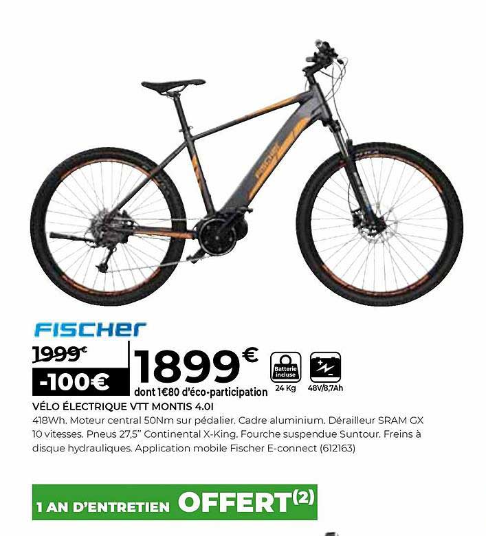 vélo électrique vtt montis fischer