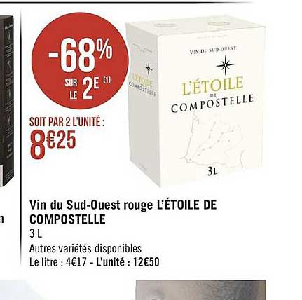 vin du sud-ouest rouge l'étoile de compostelle