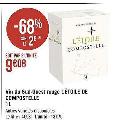 vin du sud-ouest rouge l'étoile de compostelle