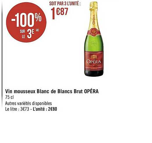 Vin Mousseux Blanc De Blancs Brut Opéra