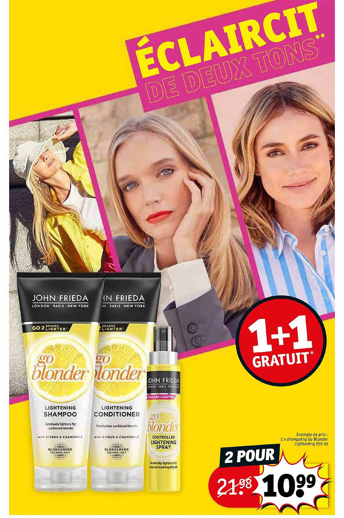 2 x shampoing go blonder lingtening 250ml