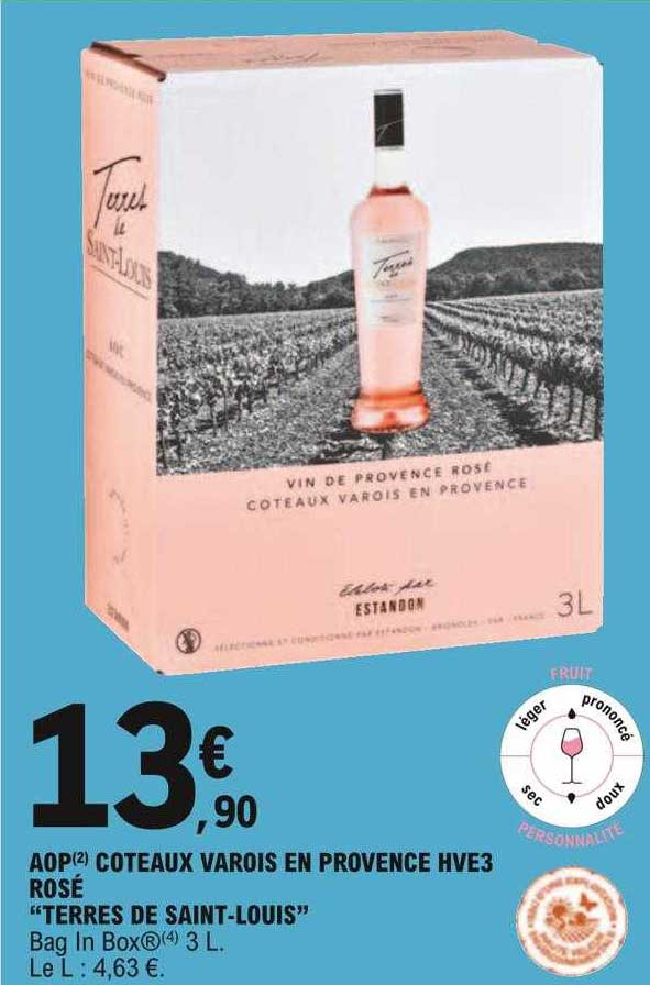 Aop Coteaux Varois En Provence Hve3 Rosé "terres De Saint-louis"