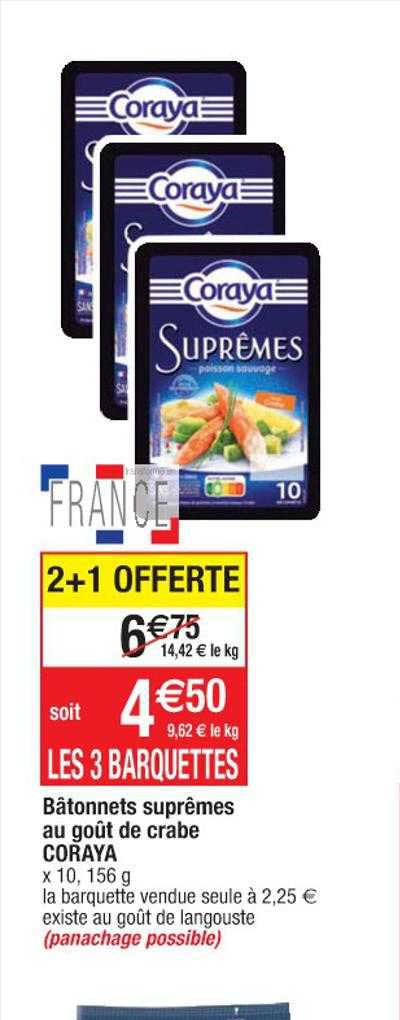 bâtonnets suprêmes au goût de crabe coraya