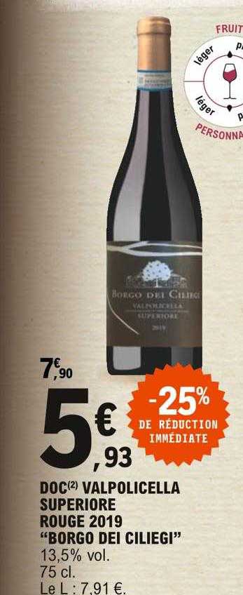 doc valpolicella superiore rouge 2019 "borgo dei ciliegi"