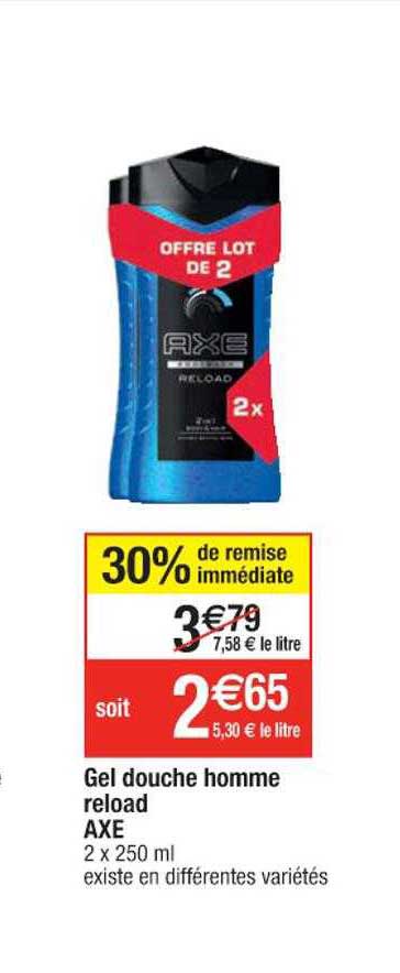 gel douche homme reload axe