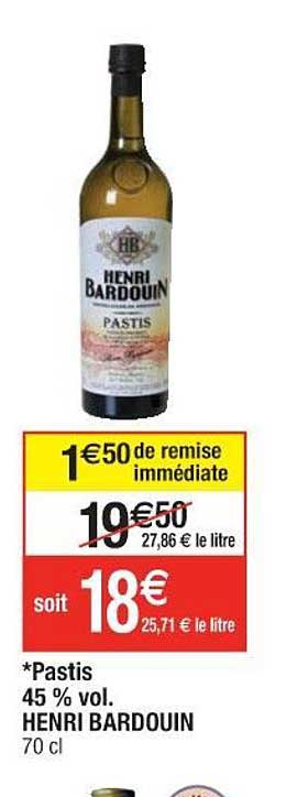 pastis 45% vol. henri bardouin