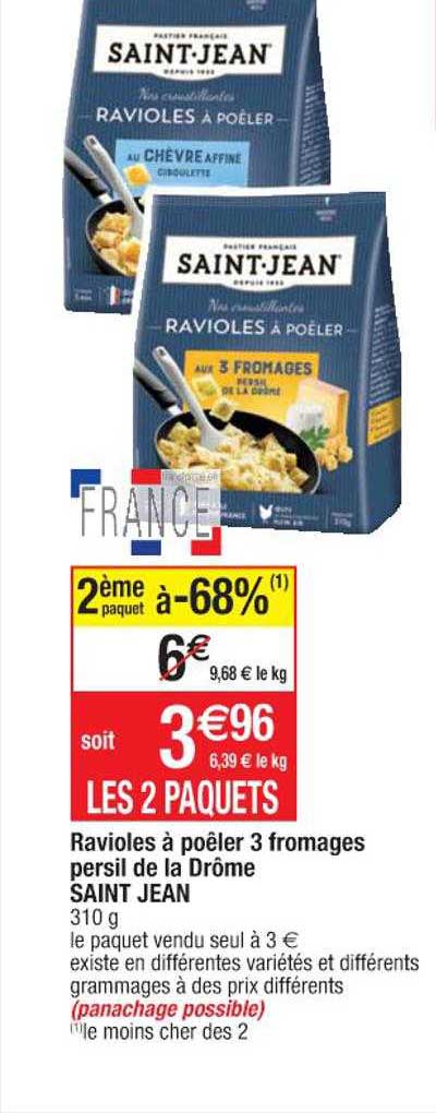 ravioles à poêler 3 fromages persil de la drôme saint jean