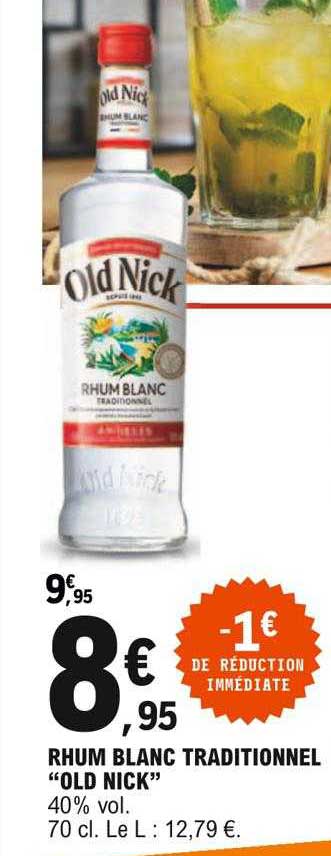 rhum blanc traditionnel "old nick"