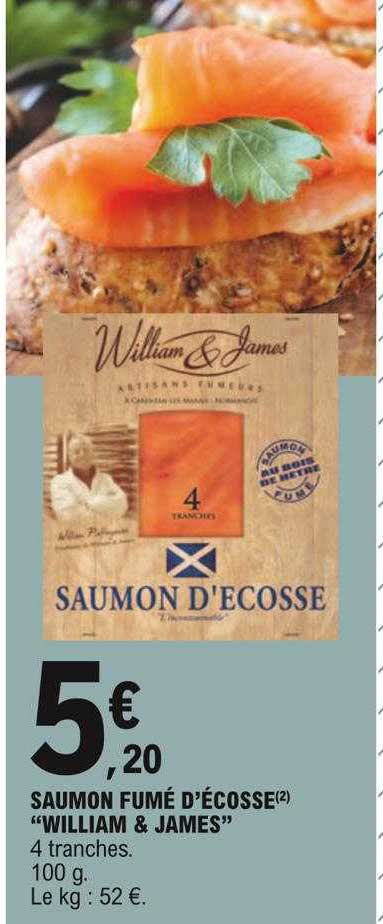 saumon fumé d'écosse "william & james"