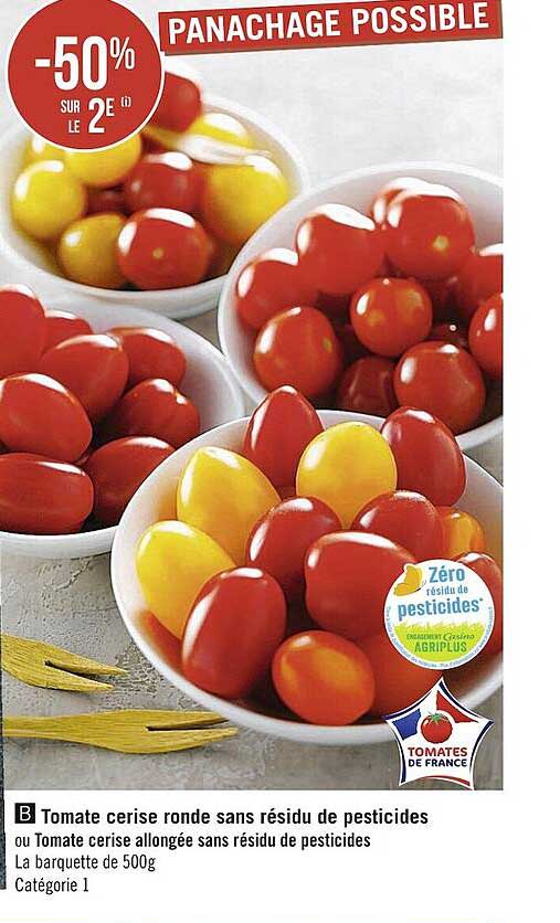 tomate cerise ronde sans résidu d pesticides ou tomate cerise allongée sans résidu de pesticides