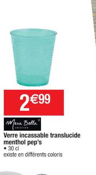 verre incassable translucide menthol pep's