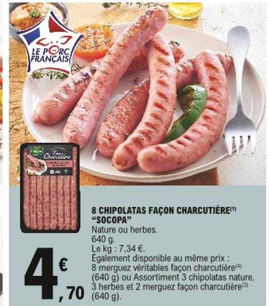 8 chipolatas façon charcutière "socopa"
