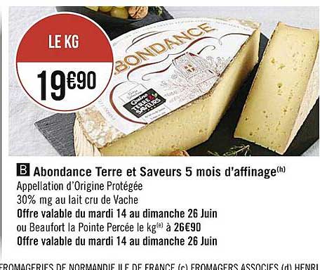 abondance terre et saveurs 5 mois d'affinage