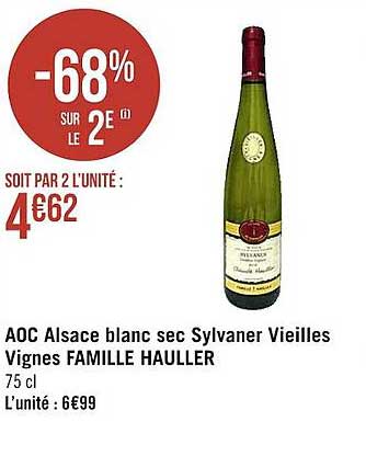 aoc alsace blanc sec sylvaner vieilles vignes famille hauller